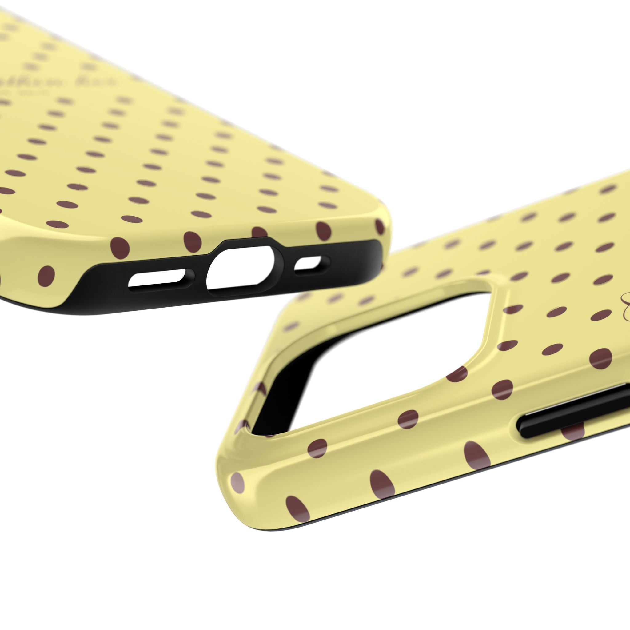 "God Is Within Her" Polka Dot Phone Case — Yellow & Brown