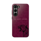 'In God's Hands' Burgundy Leopard Phone Case