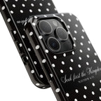 Polka Dot 'Seek First the Kingdom' Phone Case — Black & White