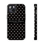 Polka Dot 'Seek First the Kingdom' Phone Case — Black & White