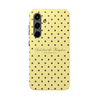 "Seek First the Kingdom" Polka Dot Phone Case — Yellow & Brown