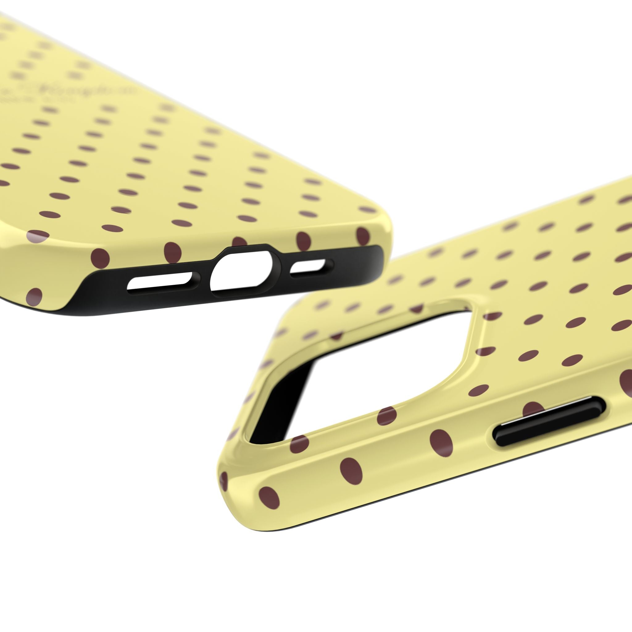 "Seek First the Kingdom" Polka Dot Phone Case — Yellow & Brown