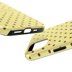 "Seek First the Kingdom" Polka Dot Phone Case — Yellow & Brown