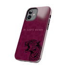 'In God's Hands' Burgundy Leopard Phone Case