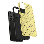 "Seek First the Kingdom" Polka Dot Phone Case — Yellow & Brown
