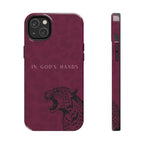 'In God's Hands' Burgundy Leopard Phone Case
