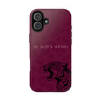 'In God's Hands' Burgundy Leopard Phone Case