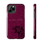'In God's Hands' Burgundy Leopard Phone Case