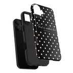 "God Is Within Her" Polka Dot Phone Case — Black & White