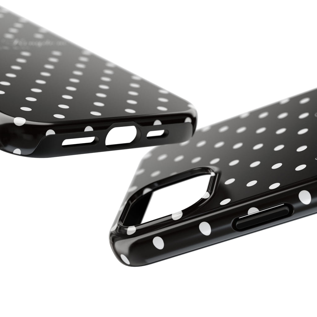 Polka Dot 'Seek First the Kingdom' Phone Case — Black & White