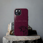 'In God's Hands' Burgundy Leopard Phone Case