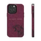 'In God's Hands' Burgundy Leopard Phone Case