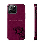 'In God's Hands' Burgundy Leopard Phone Case