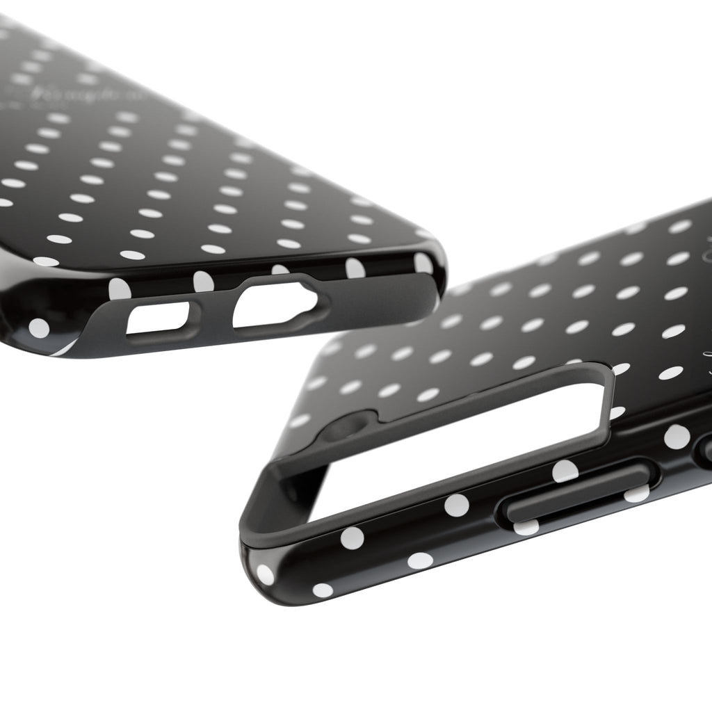 Polka Dot 'Seek First the Kingdom' Phone Case — Black & White