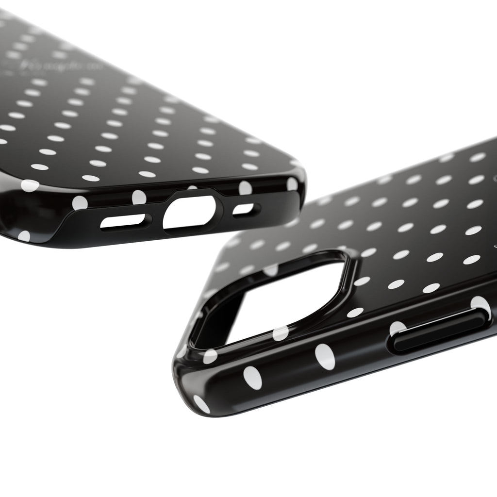 Polka Dot 'Seek First the Kingdom' Phone Case — Black & White