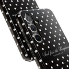 Polka Dot 'Seek First the Kingdom' Phone Case — Black & White
