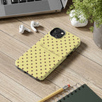 "God Is Within Her" Polka Dot Phone Case — Yellow & Brown