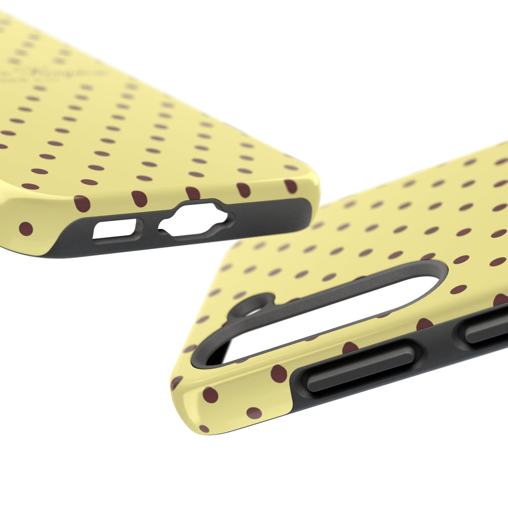 "Seek First the Kingdom" Polka Dot Phone Case — Yellow & Brown