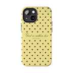 "God Is Within Her" Polka Dot Phone Case — Yellow & Brown
