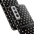 Polka Dot 'Seek First the Kingdom' Phone Case — Black & White