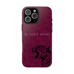 'In God's Hands' Burgundy Leopard Phone Case