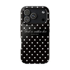 "God Is Within Her" Polka Dot Phone Case — Black & White