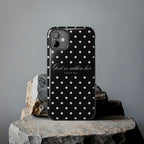 "God Is Within Her" Polka Dot Phone Case — Black & White