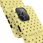 "Seek First the Kingdom" Polka Dot Phone Case — Yellow & Brown