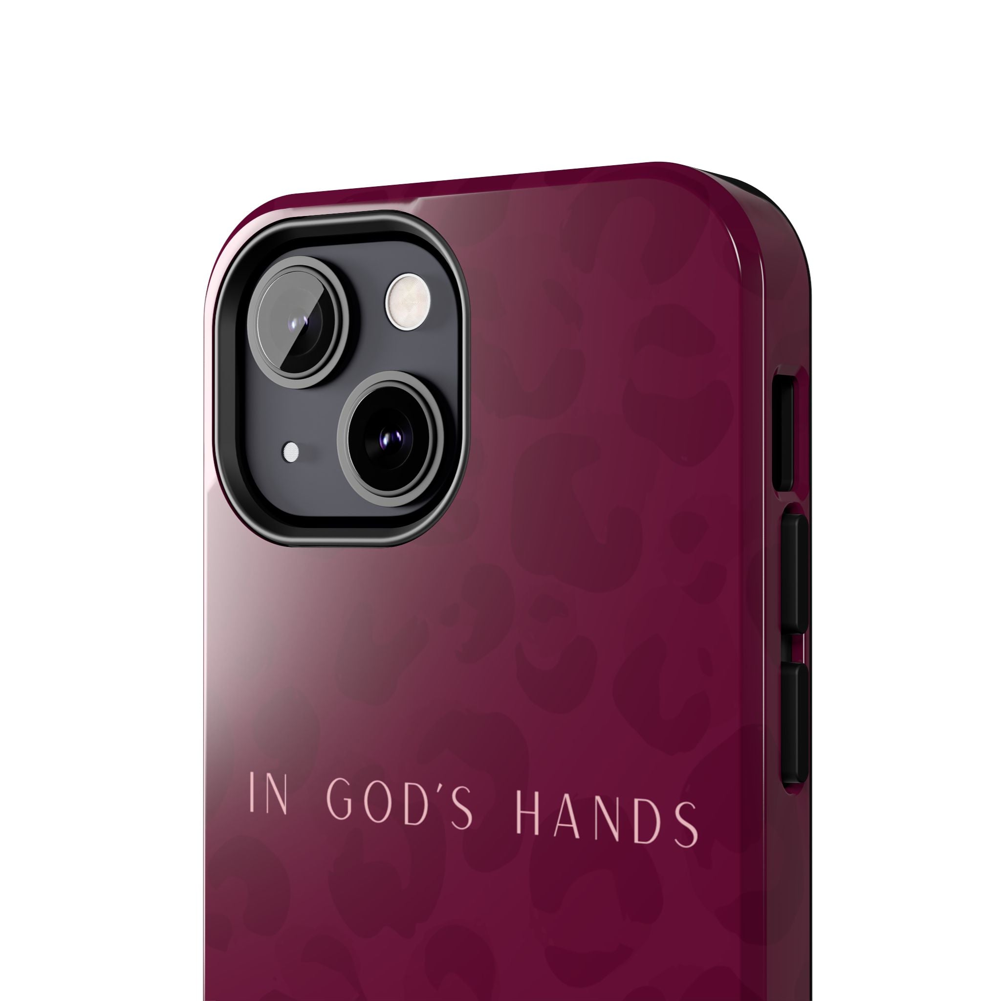 'In God's Hands' Burgundy Leopard Phone Case