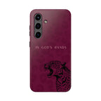 'In God's Hands' Burgundy Leopard Phone Case