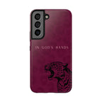 'In God's Hands' Burgundy Leopard Phone Case
