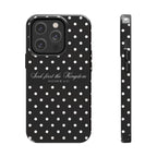 Polka Dot 'Seek First the Kingdom' Phone Case — Black & White