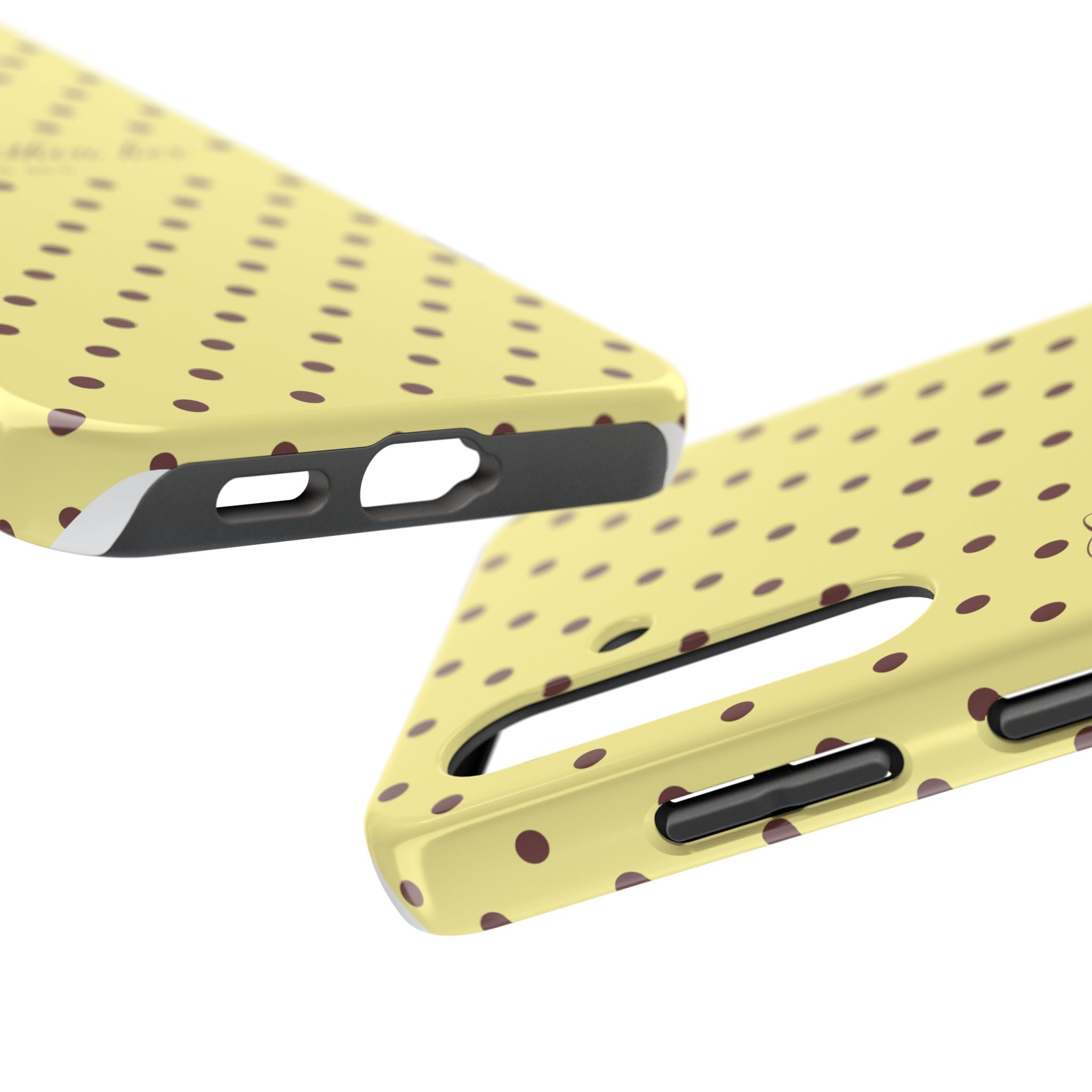 "God Is Within Her" Polka Dot Phone Case — Yellow & Brown