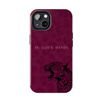 'In God's Hands' Burgundy Leopard Phone Case