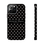 Polka Dot 'Seek First the Kingdom' Phone Case — Black & White