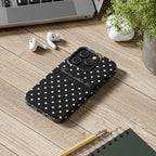 "God Is Within Her" Polka Dot Phone Case — Black & White