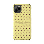 "Seek First the Kingdom" Polka Dot Phone Case — Yellow & Brown