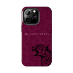 'In God's Hands' Burgundy Leopard Phone Case