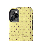 "Seek First the Kingdom" Polka Dot Phone Case — Yellow & Brown