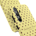 "Seek First the Kingdom" Polka Dot Phone Case — Yellow & Brown