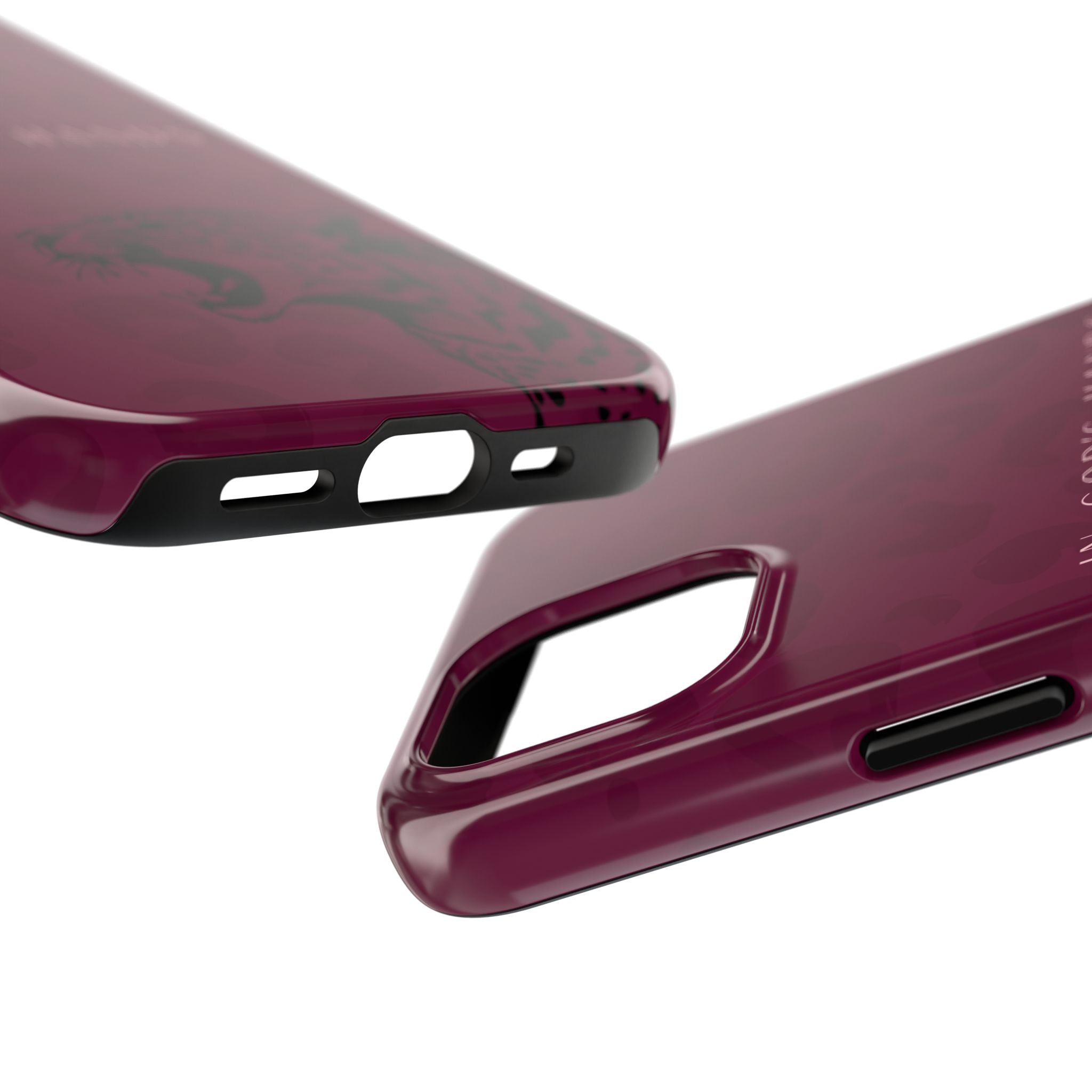 'In God's Hands' Burgundy Leopard Phone Case
