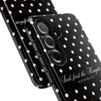 Polka Dot 'Seek First the Kingdom' Phone Case — Black & White