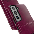 'In God's Hands' Burgundy Leopard Phone Case