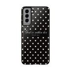 "God Is Within Her" Polka Dot Phone Case — Black & White