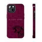 'In God's Hands' Burgundy Leopard Phone Case
