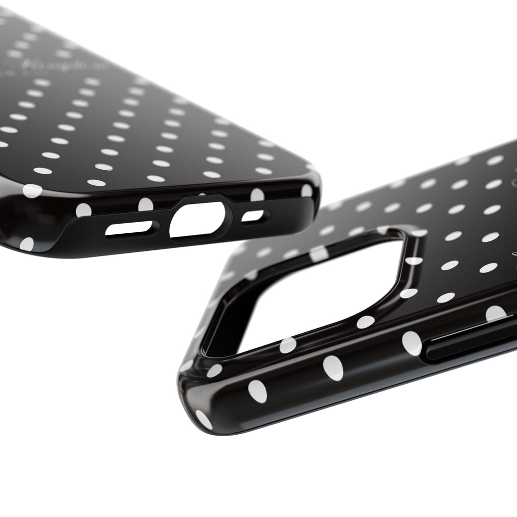 Polka Dot 'Seek First the Kingdom' Phone Case — Black & White