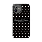 Polka Dot 'Seek First the Kingdom' Phone Case — Black & White