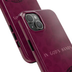'In God's Hands' Burgundy Leopard Phone Case