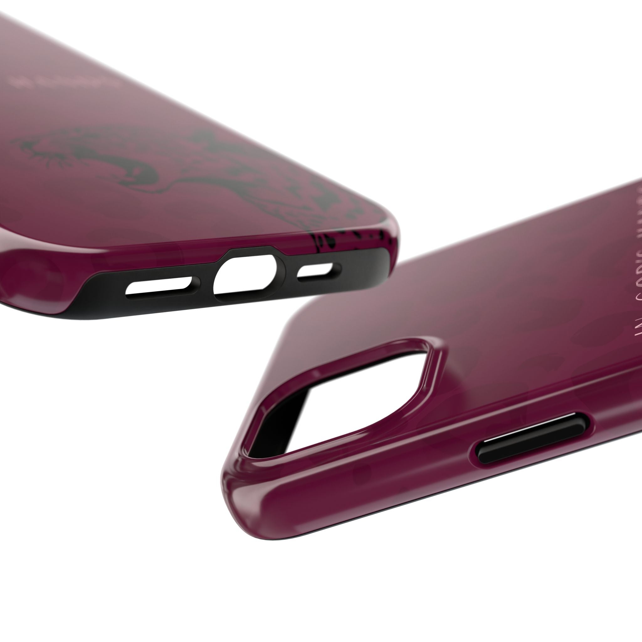 'In God's Hands' Burgundy Leopard Phone Case