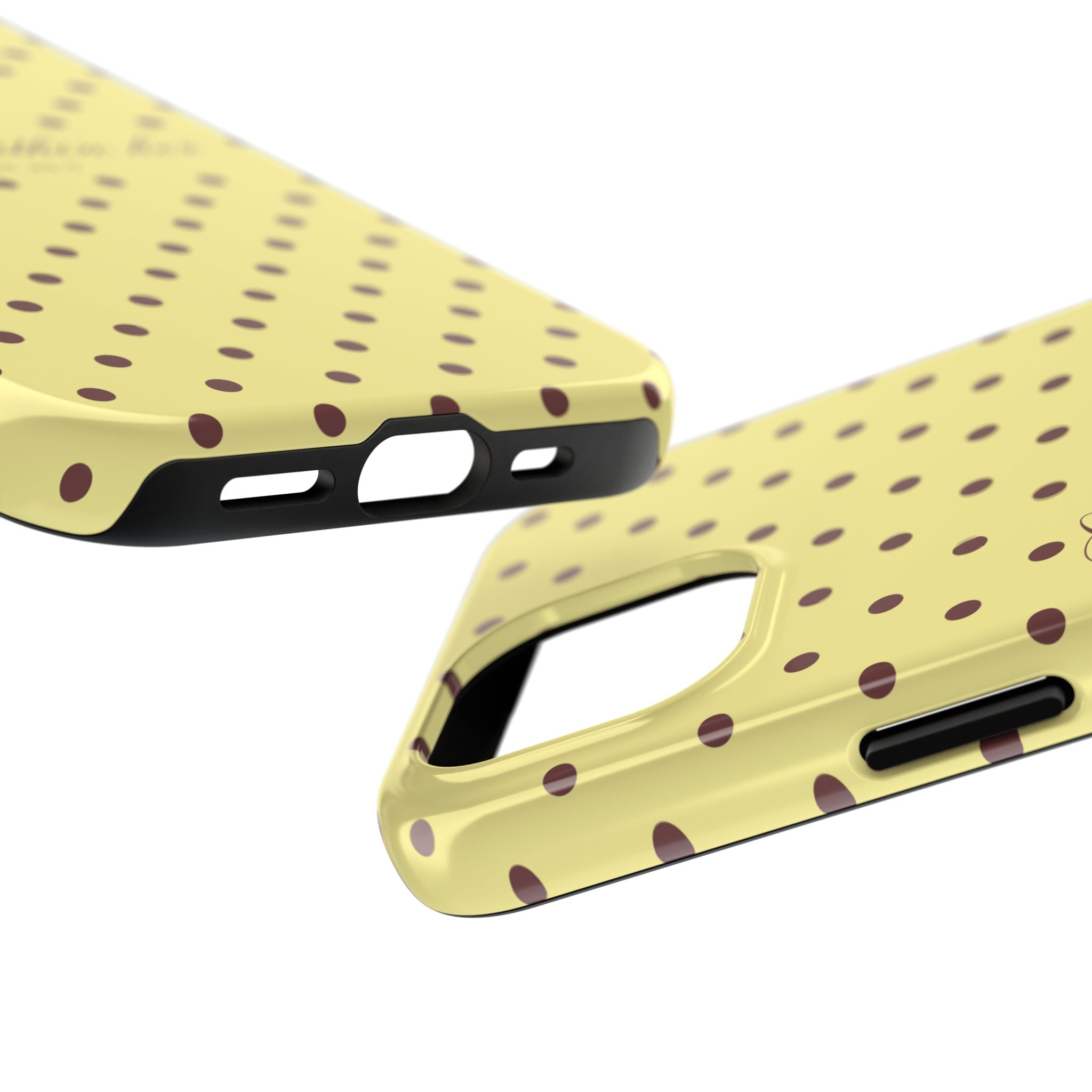 "God Is Within Her" Polka Dot Phone Case — Yellow & Brown